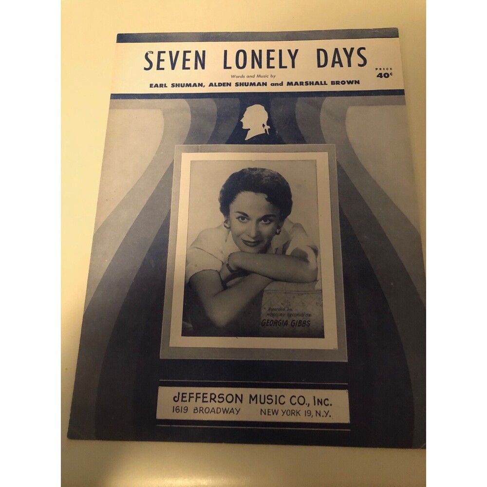 Georgia Gibbs Seven Lonely Days 1953 Photo Sheet Music